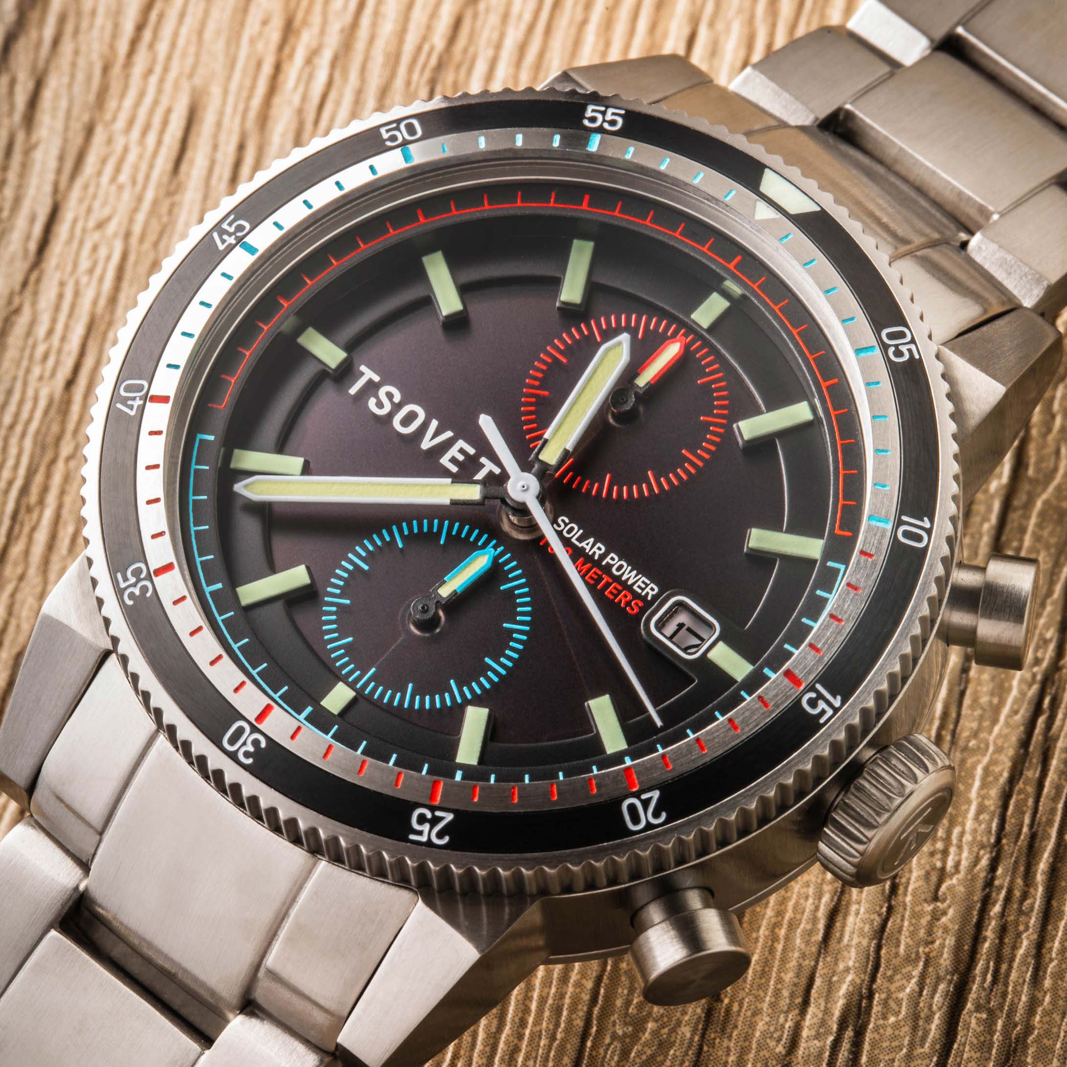 Tsovet SLR FW42 Solar Power Chronograph Black