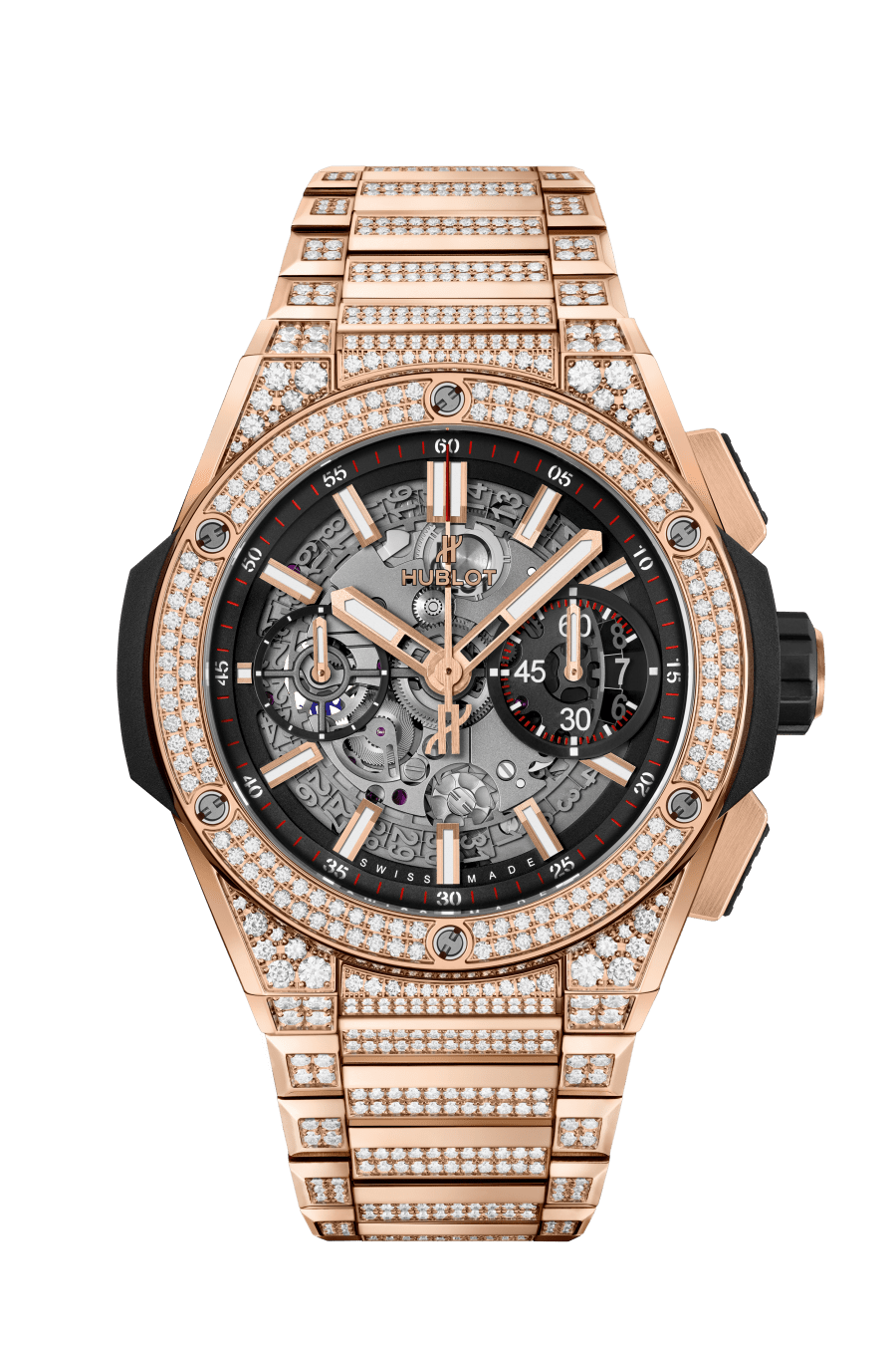 BIG BING INTEGRAL KING GOLD PAVÉ || Chronograph Men’s Watch – 034