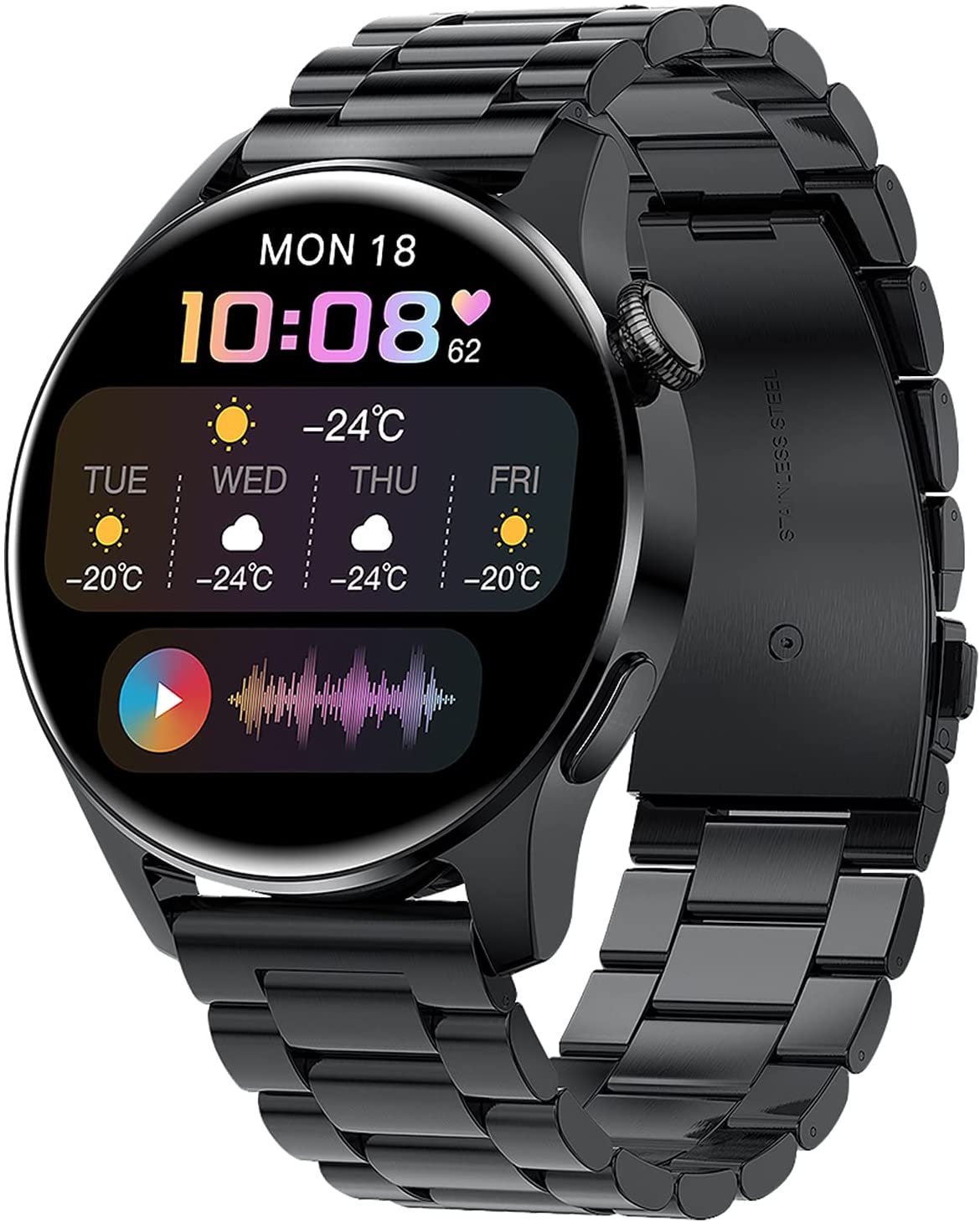 BIG DADDY SOLID BLACK BRACELET MEN'S WATCH