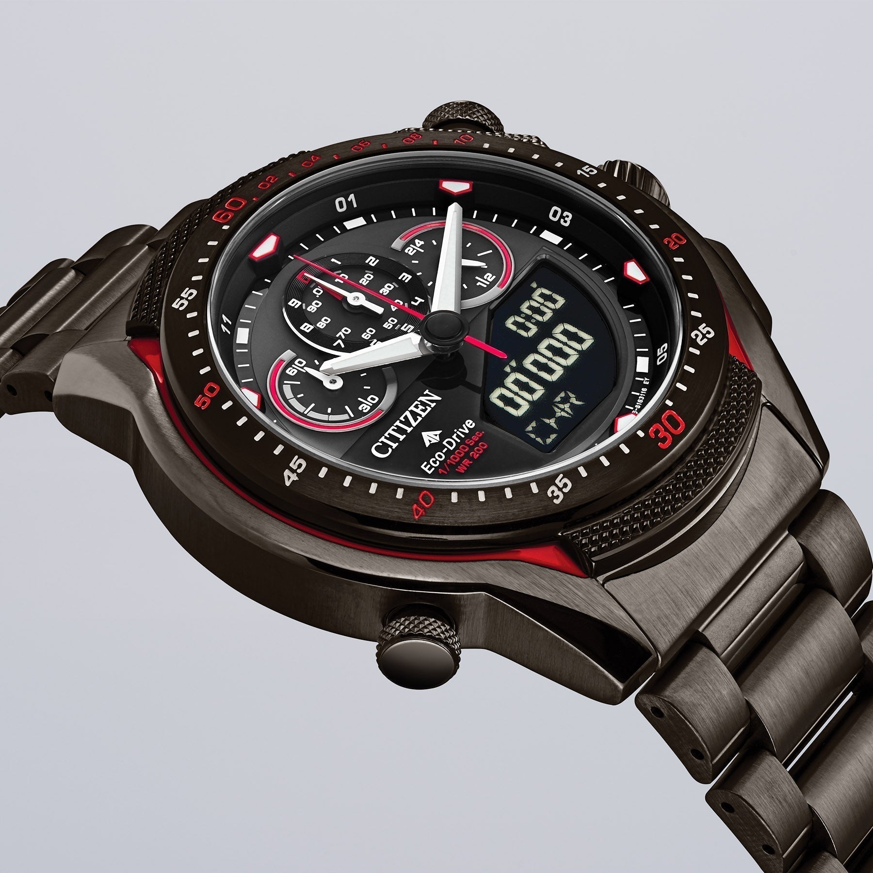 Citizen Eco-Drive Promaster SST Chronograph Black Red