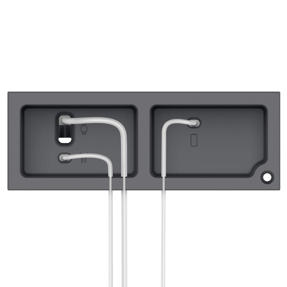 Apple 3-in-1 Stand S318 in charcoal showing the back with cable ports