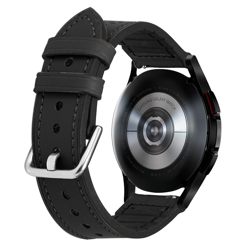 Galaxy Watch 4 Classic Watch Band Retro Fit (20mm) in black showing the back and inside