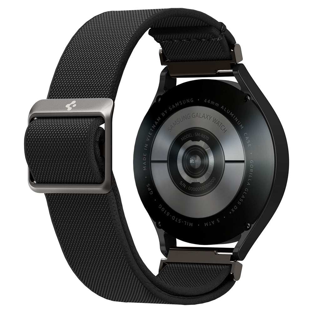 Samsung Galaxy Watch 2 Band, a black textured mesh band and a black protective back cover, shown on a white background.