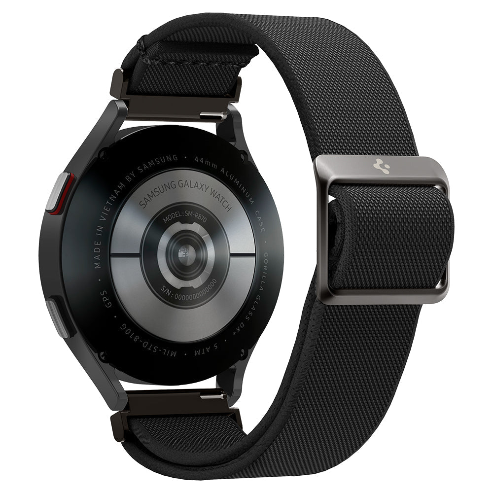 Smartwatch with a black band on a white background