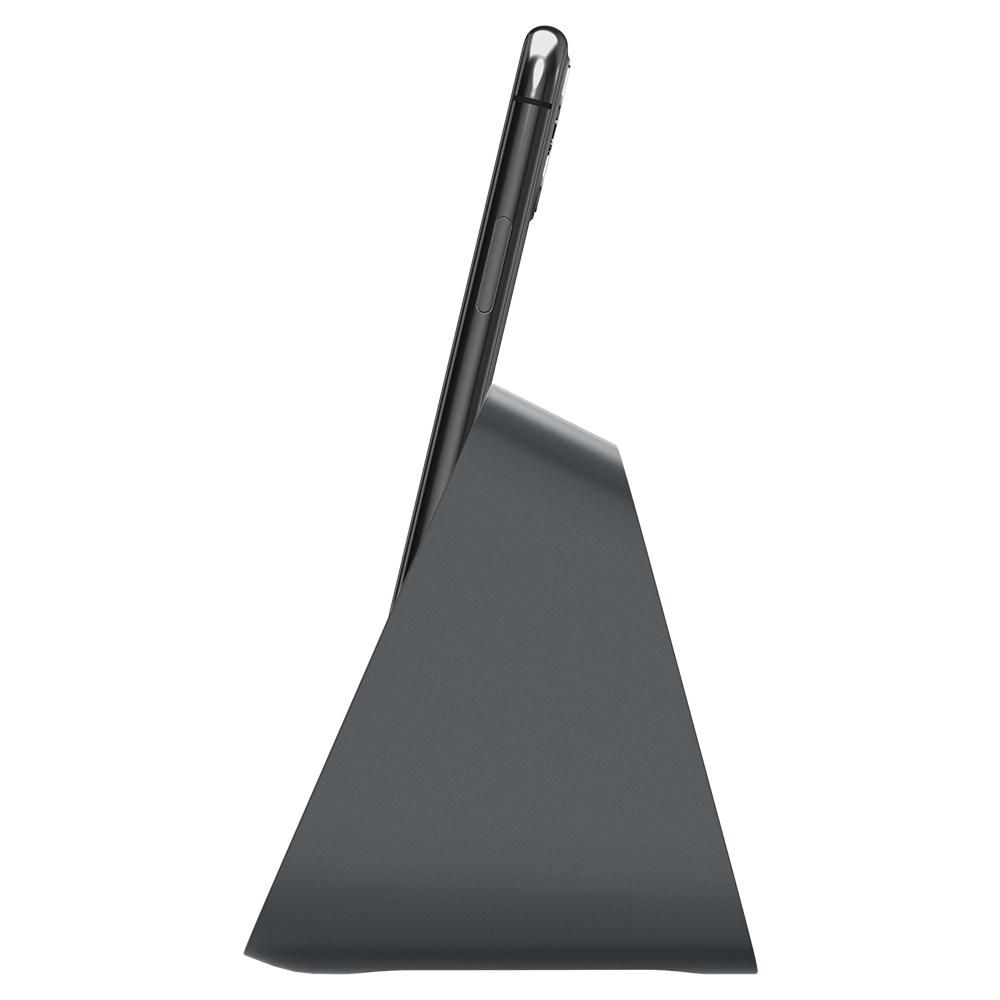 Apple 2-in-1 Stand S316 in charcoal showing the side with iPhone charging