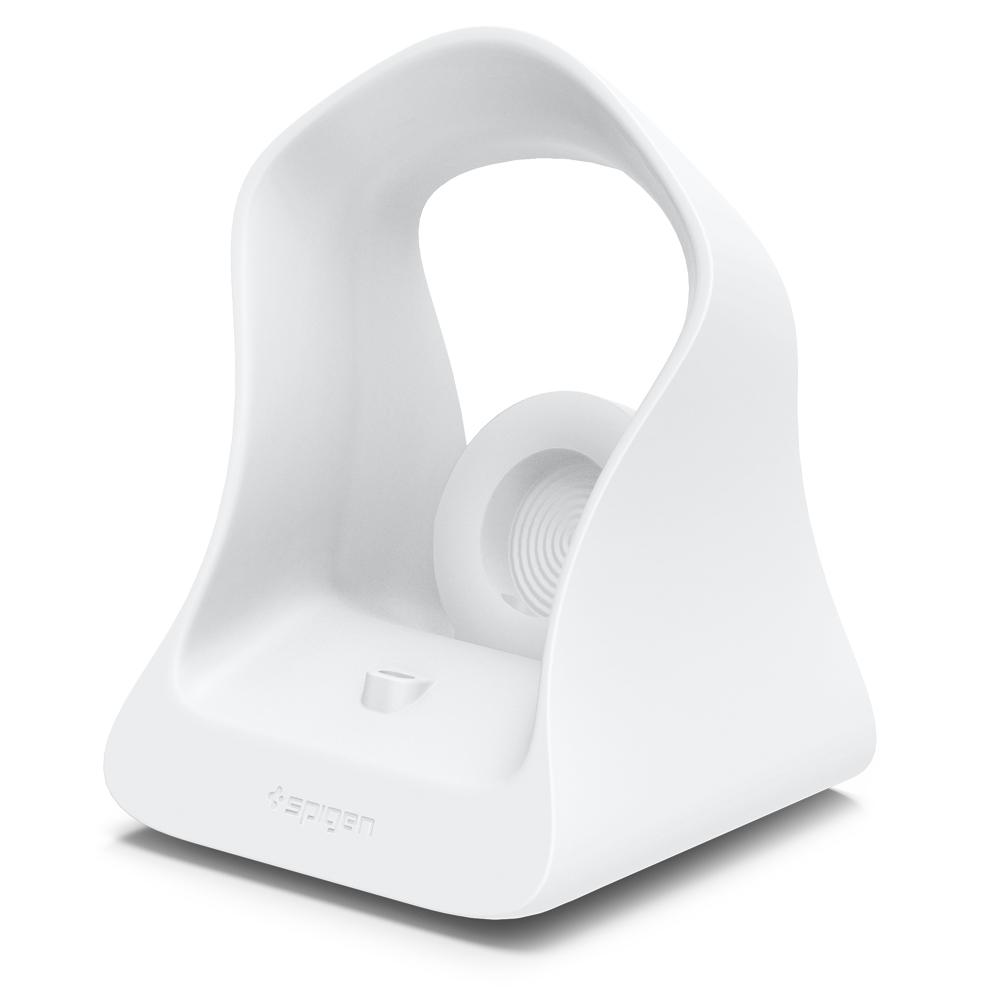 Apple 2-in-1 Stand S316 in white showing the front and side without devices charging