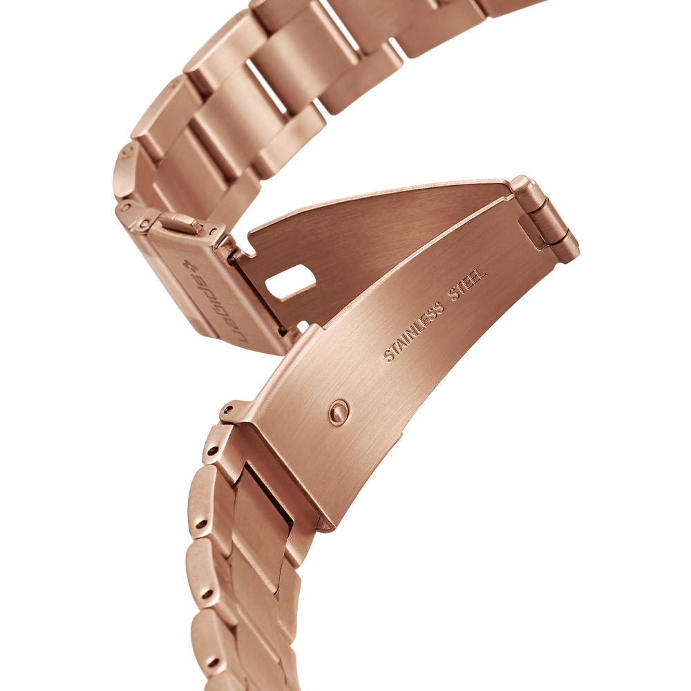 Galaxy Watch 3 (41mm) Watch Band Modern Fit (20mm) in rose gold showing the clasp undone