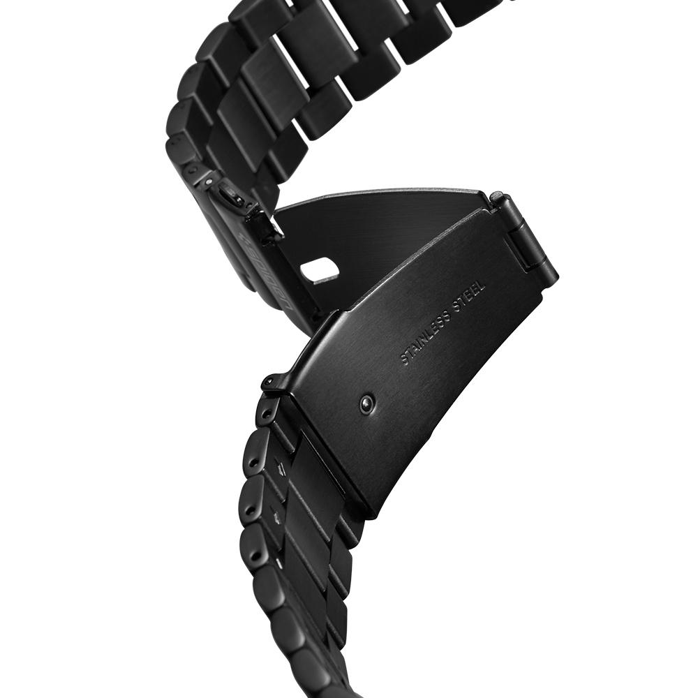 Galaxy Watch 3 (45mm) Watch Band Modern Fit (22mm) in black showing the clasp undone 