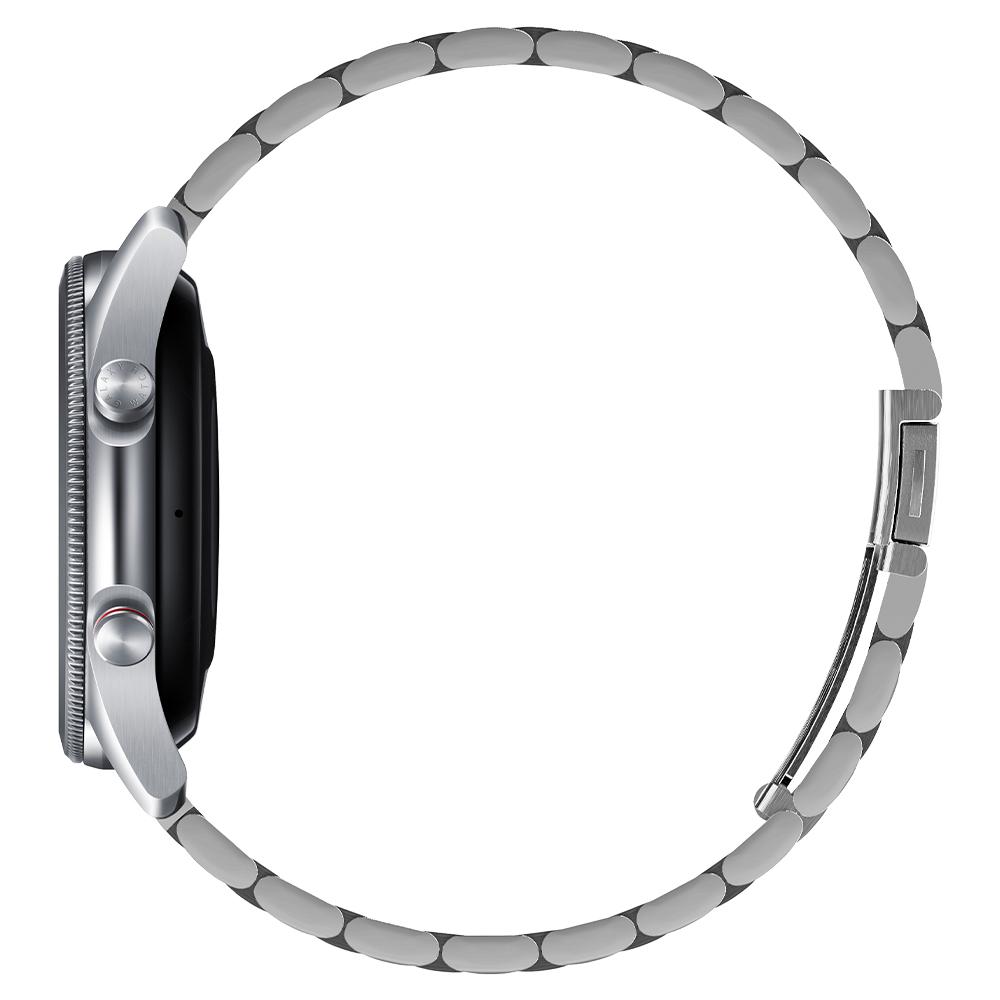 Galaxy Watch 3 (45mm) Watch Band Modern Fit (22mm) in silver showing the side on watch
