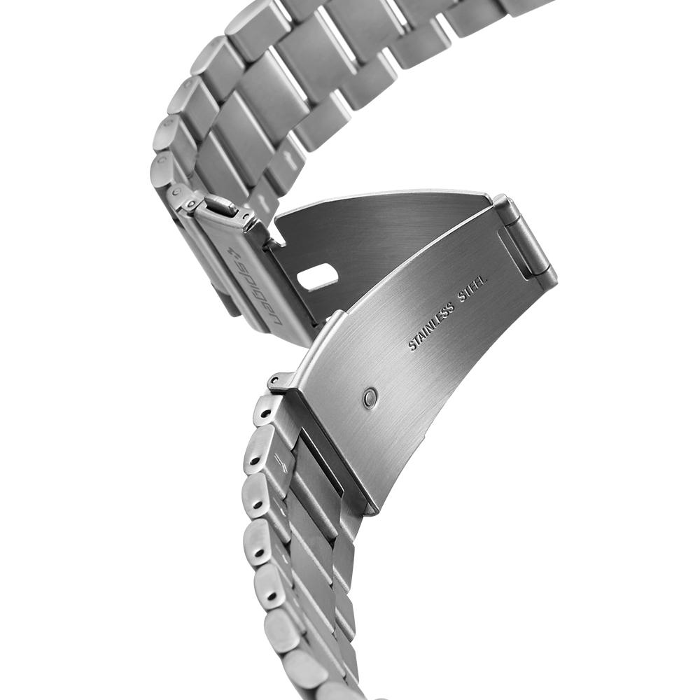 Galaxy Watch 3 (45mm) Watch Band Modern Fit (22mm) in silver showing the band with clasp undone