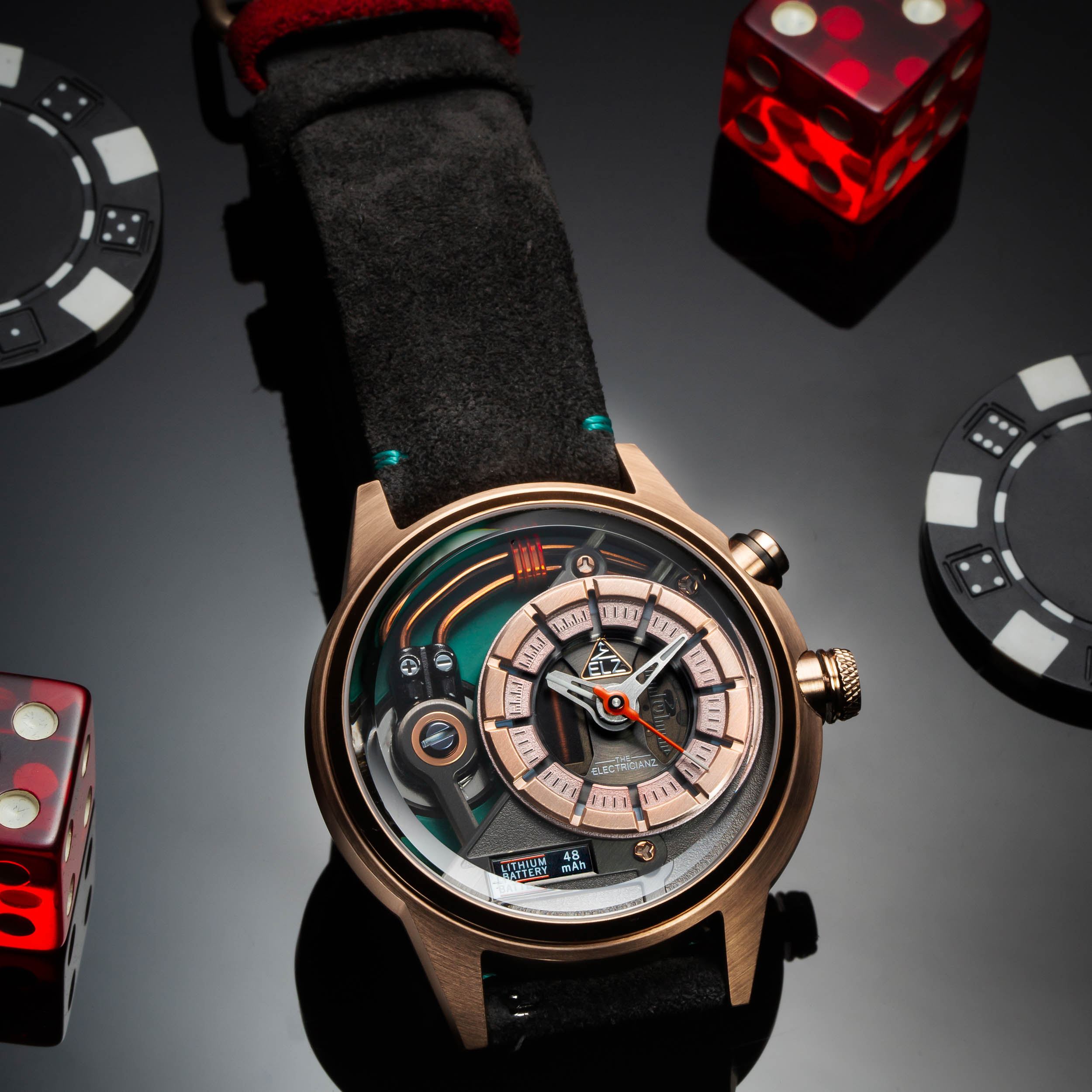 The Electric Cazino Rose Gold Green