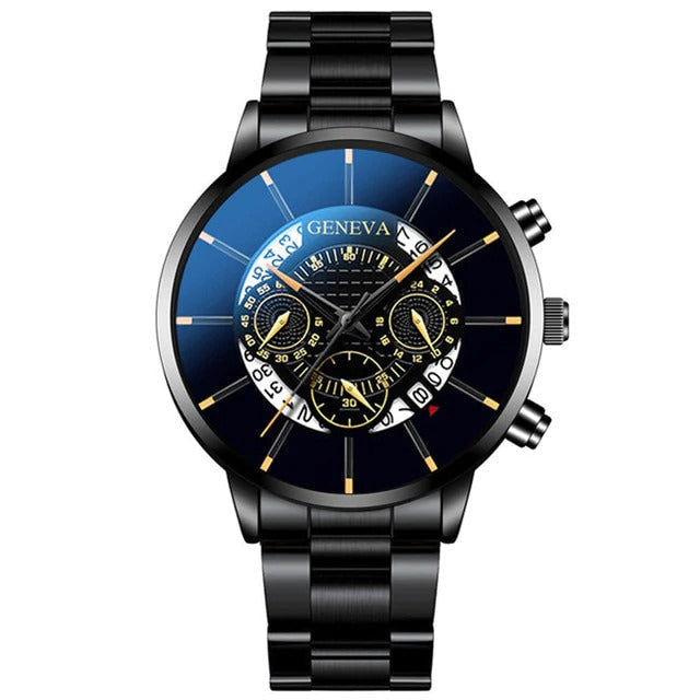 Quarts Steel Strap Luxury Timepiece Calendar Business Gold || Men’s Watch – 038