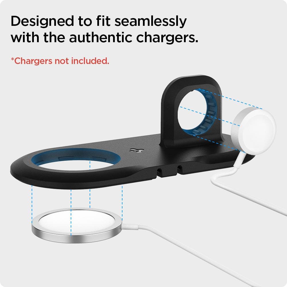 MagFit Duo showing it is designed to fit seamlessly with the authentic chargers.  Chargers not included