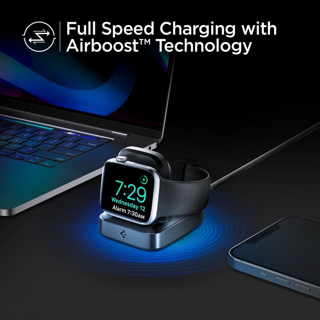 ArcField™ Wireless Charger for Apple Watch showing its full speed charging with Airboost Technology