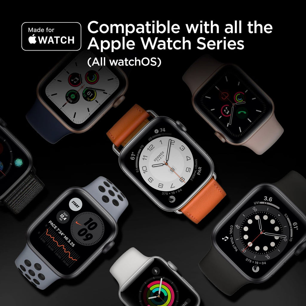 ArcField™ Wireless Charger for Apple Watch showing its compatible with all the Apple Watch Series