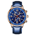 Stainless Steel Quartz Luminous Casual Leather Wrist Watch For Business Men RT4681