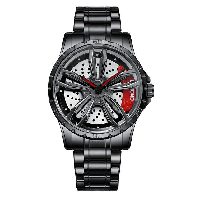 Sports Car Quartz Waterproof Stainless Steel Wheel Rim Watches For Men 2026