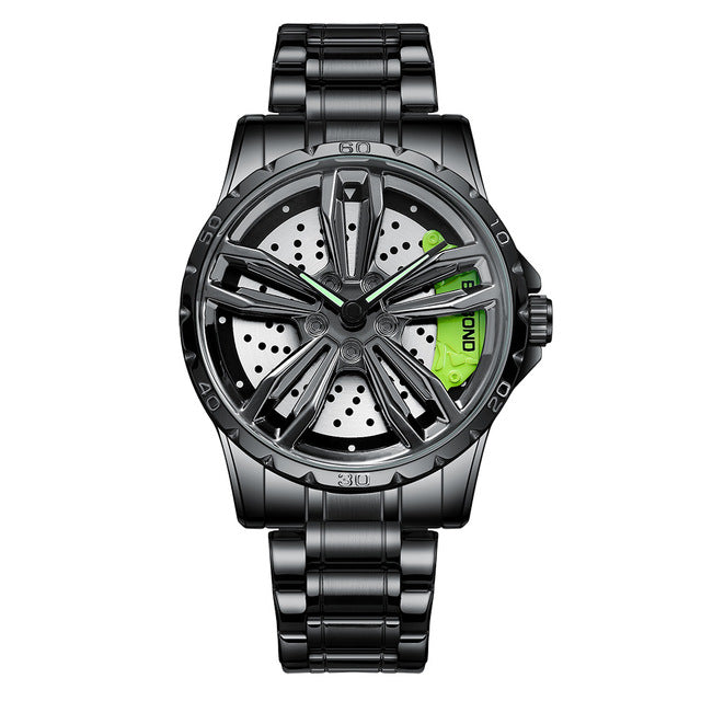 Sports Car Quartz Waterproof Stainless Steel Wheel Rim Watches For Men 2026
