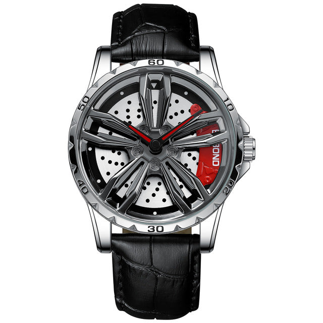 Sports Car Quartz Waterproof Stainless Steel Wheel Rim Watches For Men 2026