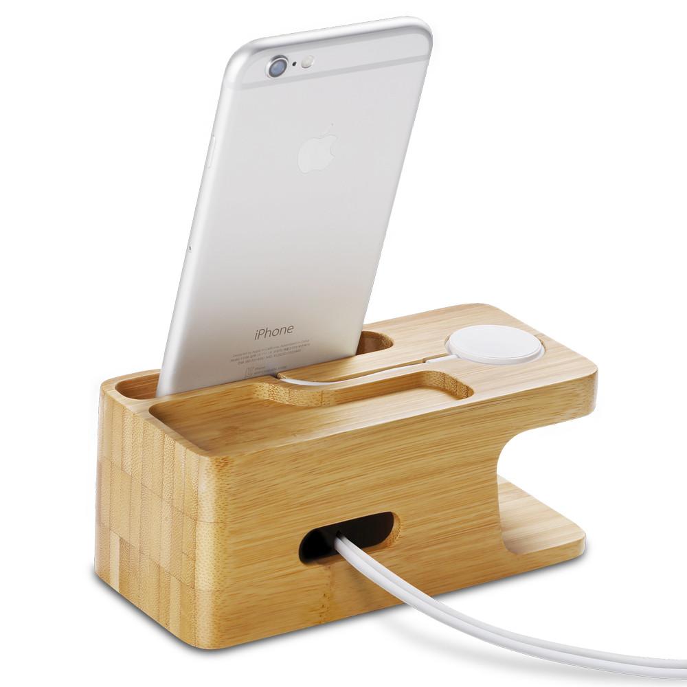 Apple Watch + Phone Stand S370 showing the back and side with phone charging