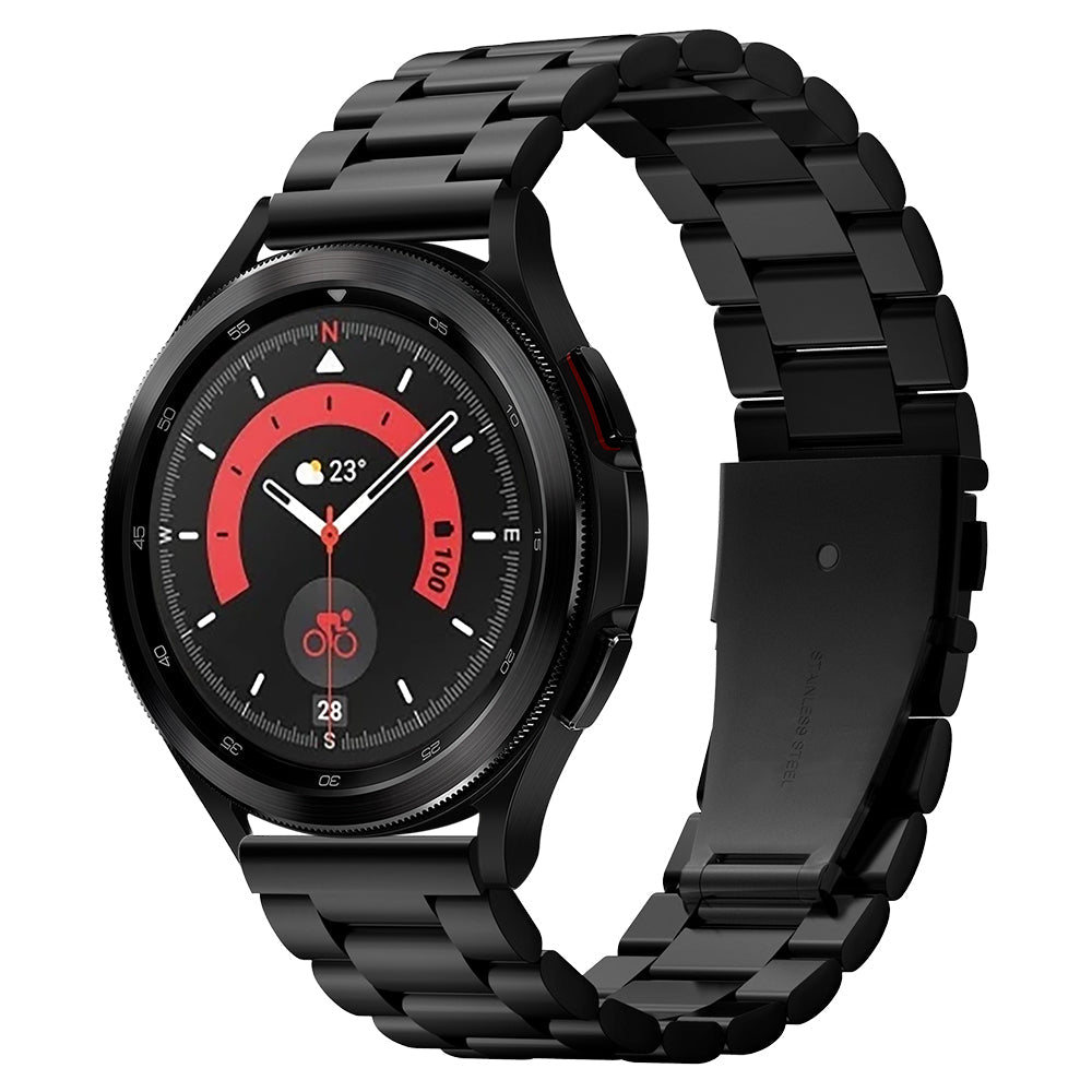 Galaxy Watch 4 Classic (41mm) Watch Band Modern Fit (20mm) in black showing the front and insideGalaxy Watch 4 Classic (41mm) Watch Band Modern Fit (20mm) in black showing the front and inside